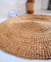 Tapis rond en jacinthe d'eau naturelle tissé à la main Alternative écologique en jute pour ferme côtière bohème