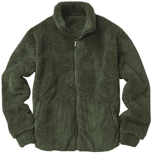 <b>Sherpa</b> Jacket for <b>Men</b> Casual Winter Fashion Soft <b>Fleece</b> Outdoor Travel and Daily Wear Stand Collar Front Logo - Product Image 6