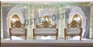 Última boda chapado en oro Mandap muebles elegante boda Mandap muebles para novia novio oro blanco boda Mandap Sette - Product Image 6