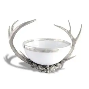经典风格高品质装饰铝碗餐盘带鹿角支架低价出售