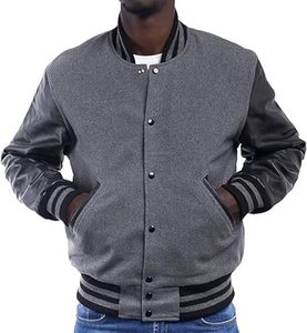 แจ็คเก็ตวาร์ซิตี้แบบสั่งทำพิเศษ กระดุมสองแถว แขนเสื้อหนังแท้ ปักโลโก้ คุณภาพสูง กันน้ำ กันลม - Product Image 3