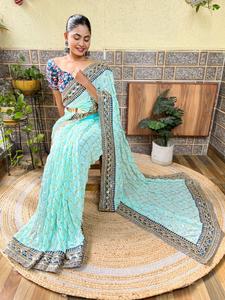 สวยที่สุด1 Min ลำดับ Saree คอลเลกชันกับการสร้างแบบจำลองจริงของเราเองยิง - Product Image 4