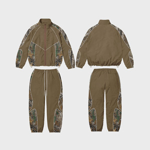 Ropa personalizada de dos piezas con cremallera 100% de nailon y poliéster cortavientos conjunto de talla grande para hombres diseño personalizado y conjunto cortavientos con logotipo - Product Image 1