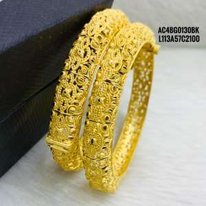 Brazaletes de moda chapados en oro de diseñador en línea - Product Image 1