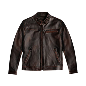 Custom <b>Men's</b> Leather Roadster <b>Jacket</b> <b>Black</b> Coffee Vintage Biker <b>Jacket</b> - Product Image 1