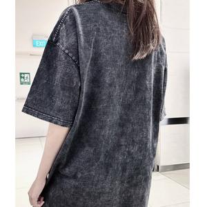 Camiseta de hombre de gran tamaño de peso pesado de alta calidad, camiseta negra lisa de algodón personalizado con estampado de letras de diseñador para hombre - Product Image 5