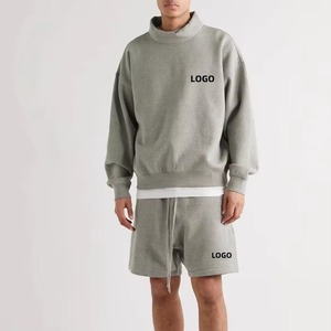 Conjunto Deportivo de 2 Piezas para Hombre, Talla Grande, Cuello Redondo, Sudadera con Capucha de Algodón y Pantalones Deportivos, Ropa Deportiva de Invierno, Conjunto de Pantalones Cortos - Product Image 1
