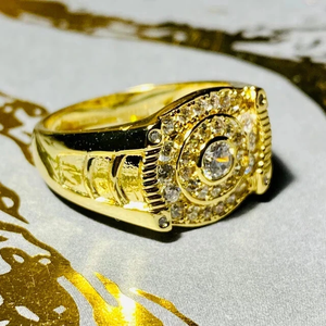 Bague de mariage pour homme en véritable Moissanite plaquée or jaune 14 carats 2,40 ct coupe ronde - Product Image 3