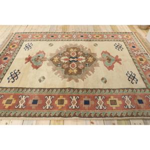 Grand tapis vintage 6,4x8,9 pi (195x272 cm), tapis turc brun à pois - Product Image 2
