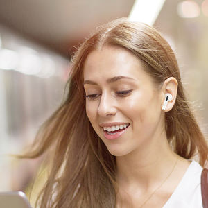 Home Digitalome EP-056 White Wireless In-Ear Earbuds <b>Microphone</b> Waterproof <b>Gaming</b> Headphones for Mobile Phone Computer Travel - Product Image 6