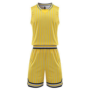 Ensemble de maillots de basket-ball pour hommes en tissu respirant et confortable, manches courtes, séchage rapide, taille personnalisée, logo personnalisé, haute qualité - Product Image 4