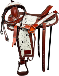 Arbre de selle en cuir Western Horse Saddle Tack OEM Style personnalisé Couleur Fibre de daim Origine Type de tambour Taille Selles de cheval - Product Image 1