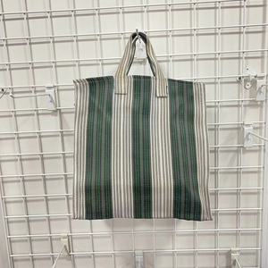 Custom Eco-Friendly Fashionable Handloom Recycled Beach and Cosmetic <b>Bags</b> Reusable <b>Zipper</b> Plastic Woven Striped Shopping Cases - Product Image 1