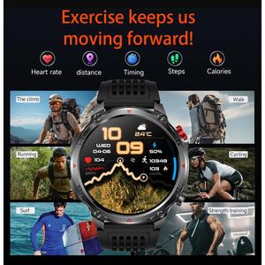 Montre connectée de sport HT45 pour l'extérieur, 41-43 mm, écran tactile IPS, unisexe, résistante à l'eau, avec boussole et fonction de réponse aux appels - Product Image 3