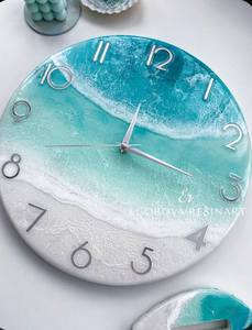 SURFACE Epoxy Resin <b>Wall</b> <b>Clock</b> Epoxy Resin <b>Living</b> <b>Room</b> best qulatiye Furniture Home Decor <b>Wall</b> <b>Clock</b> Customized best - Product Image 2