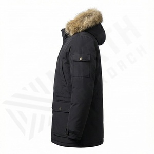 Veste parka d'automne pour homme de qualité supérieure, personnalisable, en polyester enduit, tissée, à capuche, respirante, col montant vintage, vêtements d'extérieur - Product Image 3