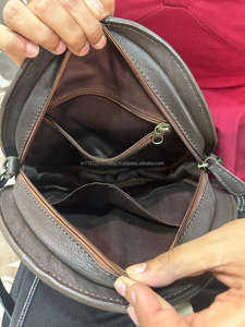 Nouveau Style occidental usiné peau de vache fourrure cuir cantine sac à main usiné forme ronde sac à main femmes usiné cuir épaule sac à bandoulière - Product Image 6