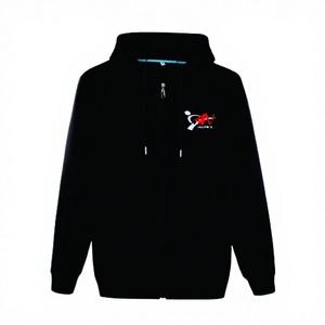 คุณภาพสูงที่กําหนดเองการพิมพ์โลโก้ผู้ชายซิป Hoodie วัสดุที่กําหนดเองยืดหยุ่นผู้ชายเสื้อสเวตเตอร์ Hoodie - Product Image 1