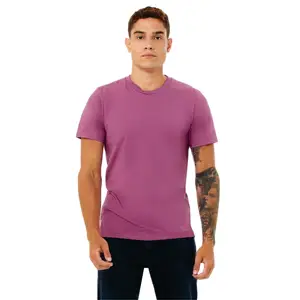 52% Airlume pettinato e Ring Spun Cotton 48% Poly 32 Single 4.2 oz Heather Magenta Unisex CVC t-shirt manica corta