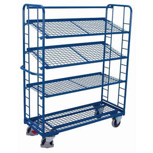 Variofit Metal <b>Shelf</b> Cart for Kitchen Use 4 <b>Wire</b> Mesh & Thermoplastic Rubber Tires - Product Image 1