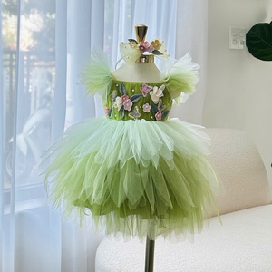 1 Custom <b>Fairy</b> Princess Dress Baby Girls Inspired Tinkerbell Tutu Costume Party <b>Cosplay</b> Performance ODM OEM Vietnam Small Beaded - Product Image 5