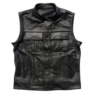 Chaleco de Motociclista de Diseño Personalizado Premium para Hombre, de Mezclilla y Cuero, Transpirable, Impermeable, Cortavientos, con Bolsillos para Pistola, para Club de Motociclistas - Product Image 1