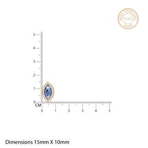 Pendientes de moda Marquesa Azul zafiro dorado - Product Image 5