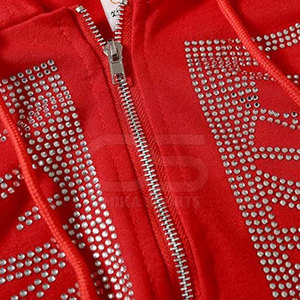 Sweat à capuche en coton mélangé pour homme décoré de clous en cristal idéal pour les tenues de fête et les tenues urbaines modernes - Product Image 6
