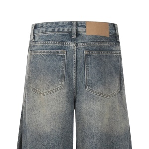 Personnalisé Hommes Vintage Droite Été Enzyme Lavé Stonewashed Denim Détresse Respirant Séchage Rapide Hip Hop Streetwear - Product Image 6