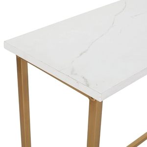 Mesa de sofá consola, mesas de pasillo industriales para entrada, pasillo, sala de estar, dormitorio, marco de metal con acabado de madera marrón rústico - Product Image 3