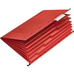 Red Kraft Cardboard Falken UniReg <b>A4</b> Staff <b>Folder</b> with Organizational Imprint (230g/m) - Product Image 1