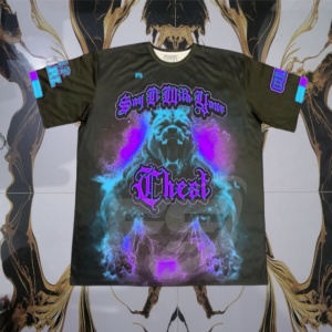Camisetas de hombre de talla grande con estampado de sublimación de calor bordado con logotipo de equipo de béisbol y softbol de alta calidad y cuello redondo personalizado Unisex - Product Image 6