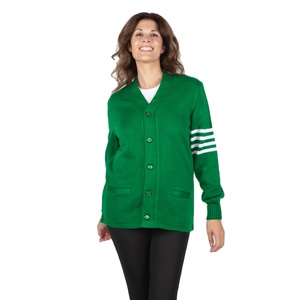 Suéter Varsity Duradero y Elegante con Cuello en V, Botones Modernos, Estampado con Logotipo, Decoraciones, Ropa Casual Cálida, Moda Clásica - Product Image 5