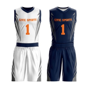 Ensemble d'uniformes de basket-ball pour enfants sur mesure uniforme de basket-ball réversible uniforme de basket-ball d'équipe complète - Product Image 1