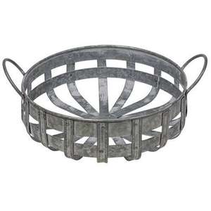 Galvanized Metal Round <b>Basket</b> Washed <b>Basket</b> with <b>Handles</b> - Product Image 6