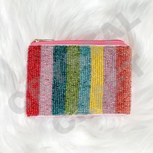 Portefeuille Shirdee Red Black Seed Perlé Coin Pouch Bel accessoire à la mode avec des caractéristiques d'accessoires à la mode - Product Image 4