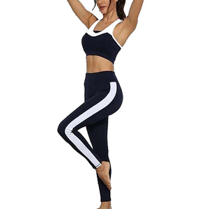 Conjunto de Yoga de Dos Piezas para Mujer, Top Deportivo y Pantalones de Yoga de Nailon y Elastano, Transpirable, de Secado Rápido, Ligero, Espalda Descubierta, Alta Calidad - Product Image 6