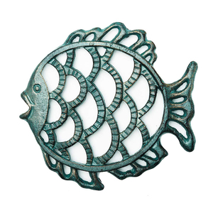 Salvamanteles de hierro fundido redondos decorativos contemporáneos de Metal de color negro hueco en estera salvamanteles de hierro de Metal decorativos modernos negros - Product Image 5