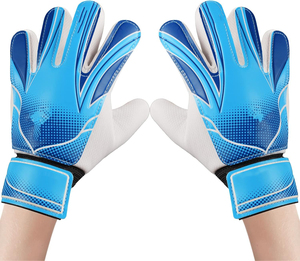 Venta al por mayor de guantes de portero de fútbol profesional de cuero de nailon con protección para los dedos para el entrenamiento de fútbol escena deportiva - Product Image 6