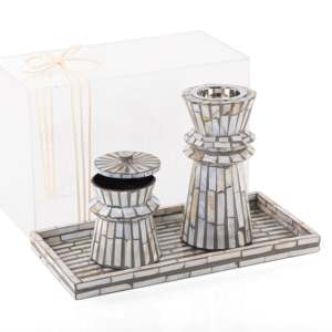 Juego de quemador de incienso de nácar artesanal, caja de quemador hecha a mano con bandeja, soporte de incienso decorativo para regalo de Ramadán - Product Image 3
