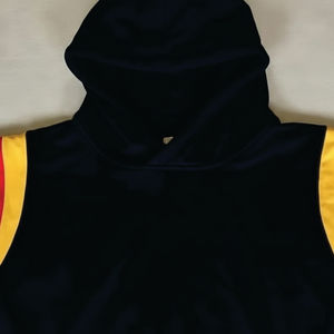 Sweat-shirts à capuche personnalisés à épaules tombantes, en coton et polyester, impression personnalisée en relief, sweat-shirts pour hommes - Product Image 2