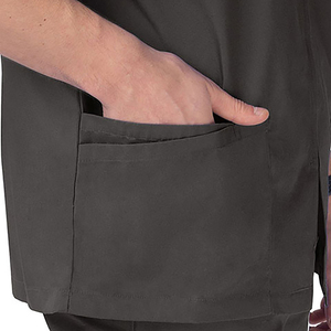Dernières conceptions, veste de travail d'hôpital à manches courtes de haute qualité pour hommes, meilleure qualité, fermeture éclair, tissu sergé en spandex/polyester - Product Image 6