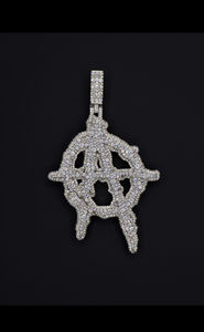 Pendentif personnalisé en forme de lettre A avec diamants VVS et émail, brillant et glacé, pour soirée, hip-hop, bijoux en argent, cadeau pour lui - Product Image 2