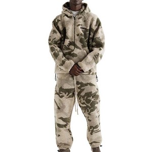 Chaqueta con cremallera de cara completa con estampado de logotipo personalizado, jerséis, sudaderas con capucha de chándal cómodas y transpirables de lana lisa de peso pesado para hombre - Product Image 1