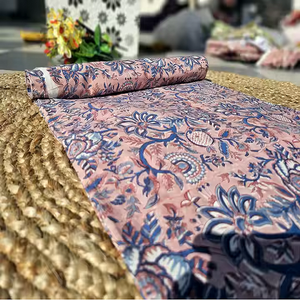 100% algodón orgánico Jaipuri Sanganeri Kalamkari Dabu estampado mano bloque Floral impreso traje camisa ligera decoración del hogar Fusible - Product Image 1