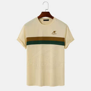 T-shirt personnalisé pour homme, logo design, 100% coton, streetwear, motif tricoté, type lettre, manches courtes, col rond, séchage rapide, respirant - Product Image 1