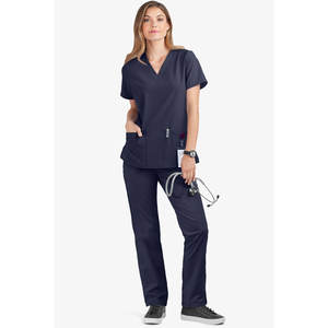 Ropa de trabajo de manga corta médica femenina Scrubs Jogger mujeres 4 vías Spandex médico Scrub uniforme - Product Image 4