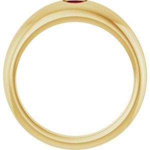 Stuller Petite <b>Dome</b> <b>Ring</b> 72173:601P 14KY Micron Gold & Vermeil Plated Geometric Pattern Oval Cut Diamond Rhodium Finish - Product Image 2