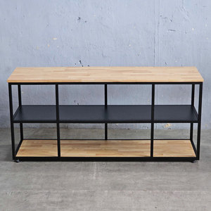 Mueble para TV Estilo Industrial/Modern Farmhouse de 140 cm con Estructura de Hierro y Madera de Caucho, Mueble para el Hogar KTV68078 - Product Image 2