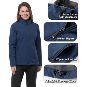 Veste coupe-vent softshell avec logo personnalisé pour femmes, légère, respirante et imperméable, pour activités de plein air, équipement de moto - Product Image 3